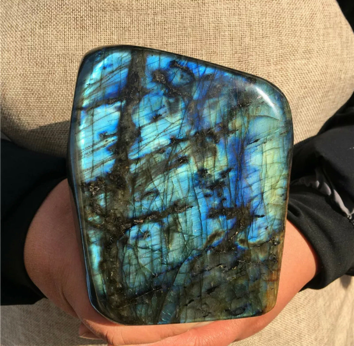 Natural labradorite gemstone quartz mineral crystal spectrolite