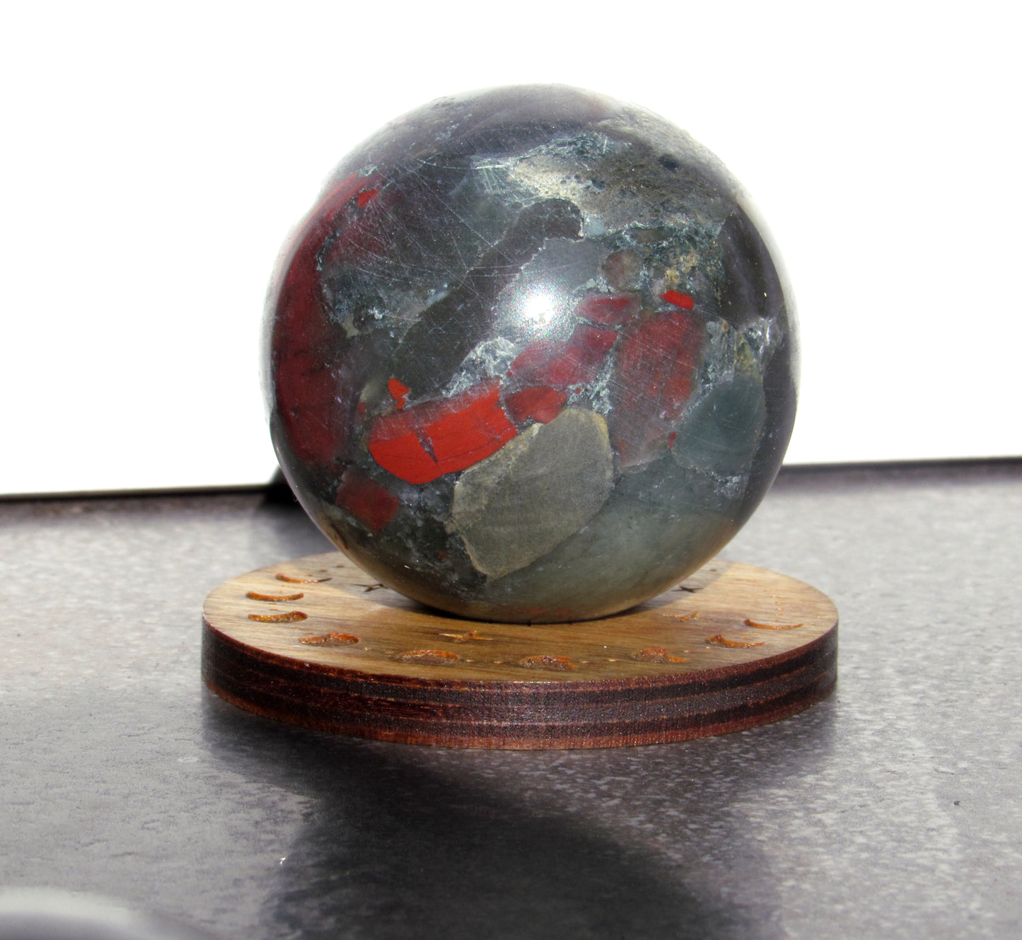 Natural African Bloodstone Crystal Gemstone Sphere