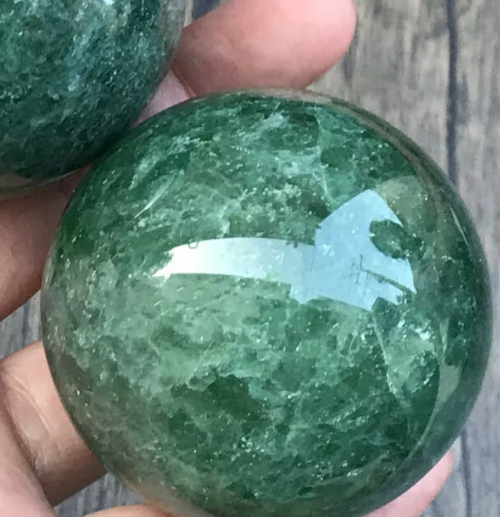 Natural Green strawberry Quartz Sphere