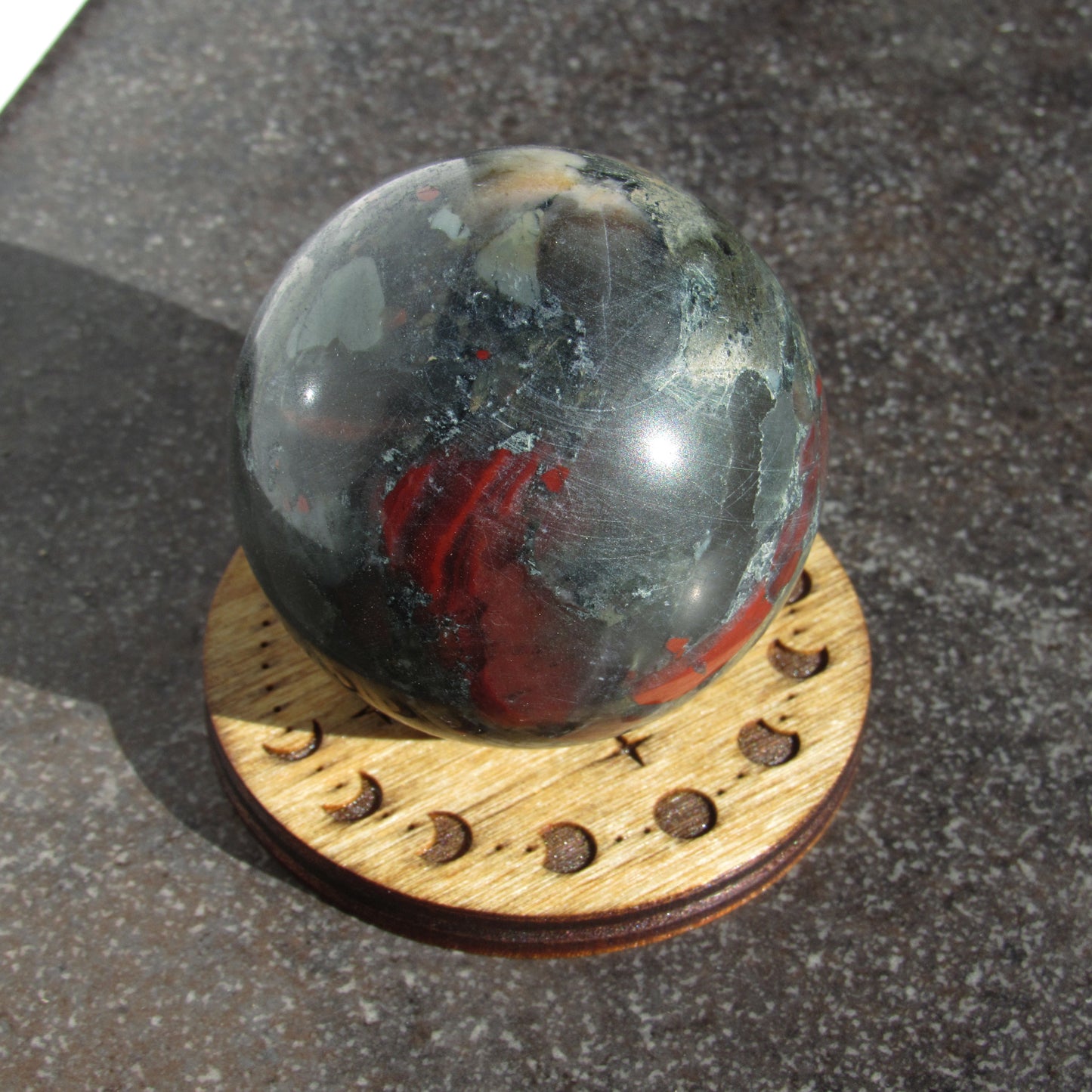 Natural African Bloodstone Crystal Gemstone Sphere
