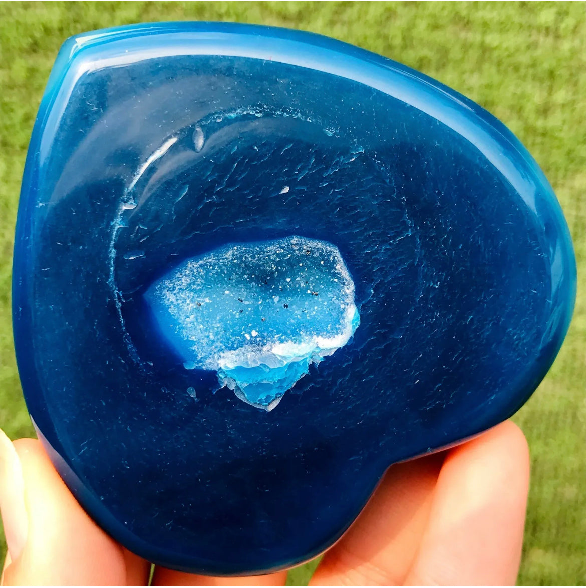 Blue Agate Geode Heart