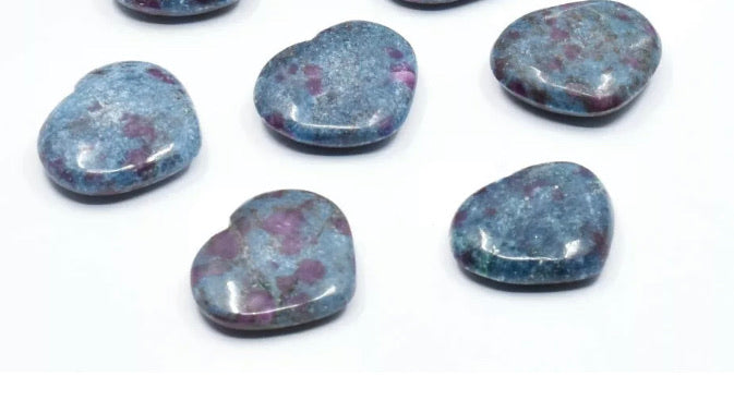 Natural Ruby Kyanite Mini Hearts