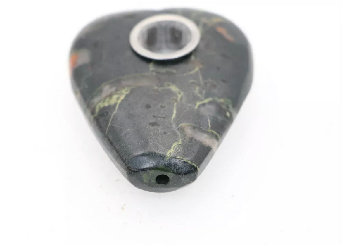 Natural heart shaped Lotus Stone Pipe