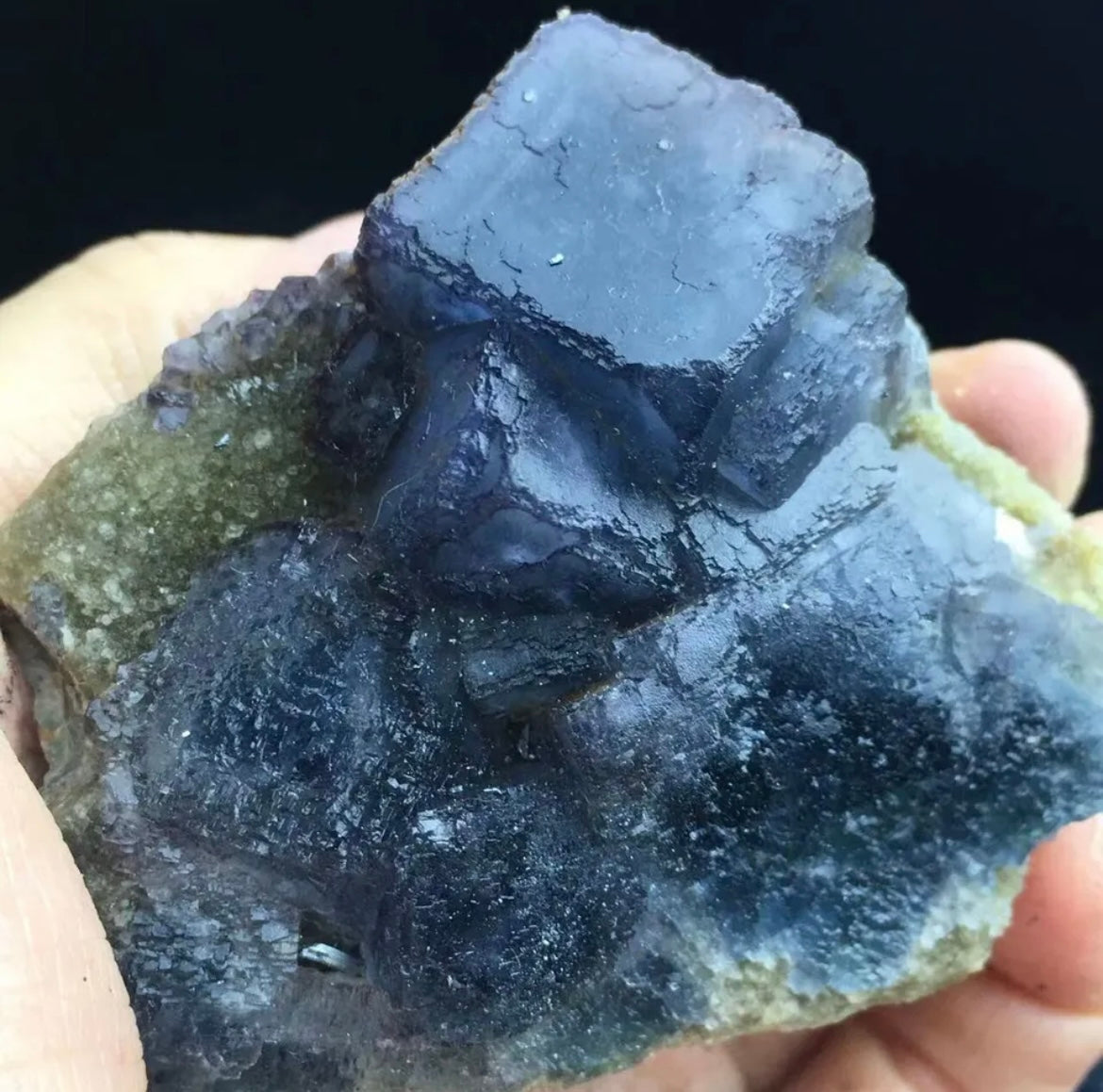 Rare Transparent Blue Cube Fluorite gemstone & Crystal Mineral Specimen
