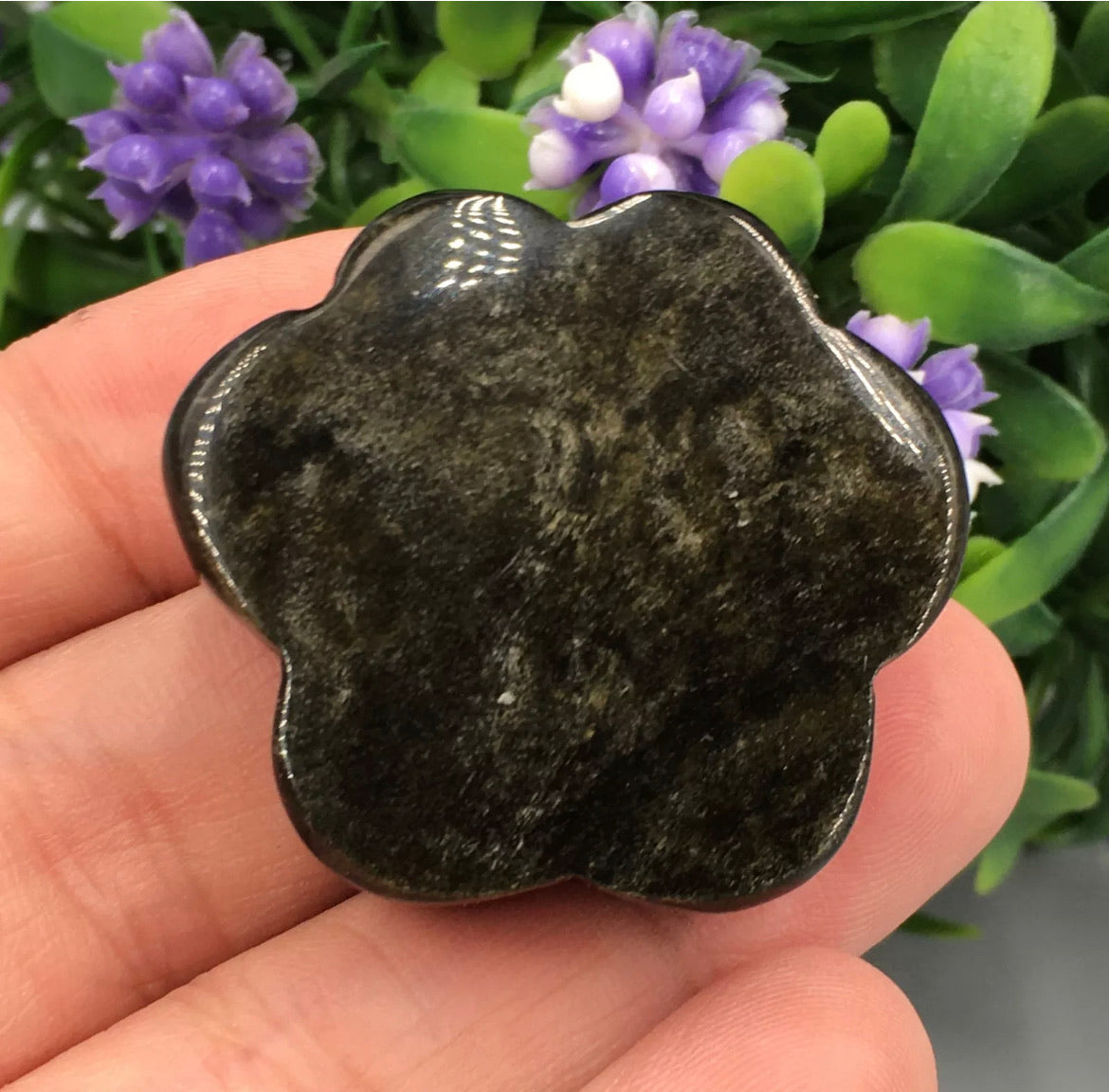 Natural Gold Obsidian gemstone carved Paw