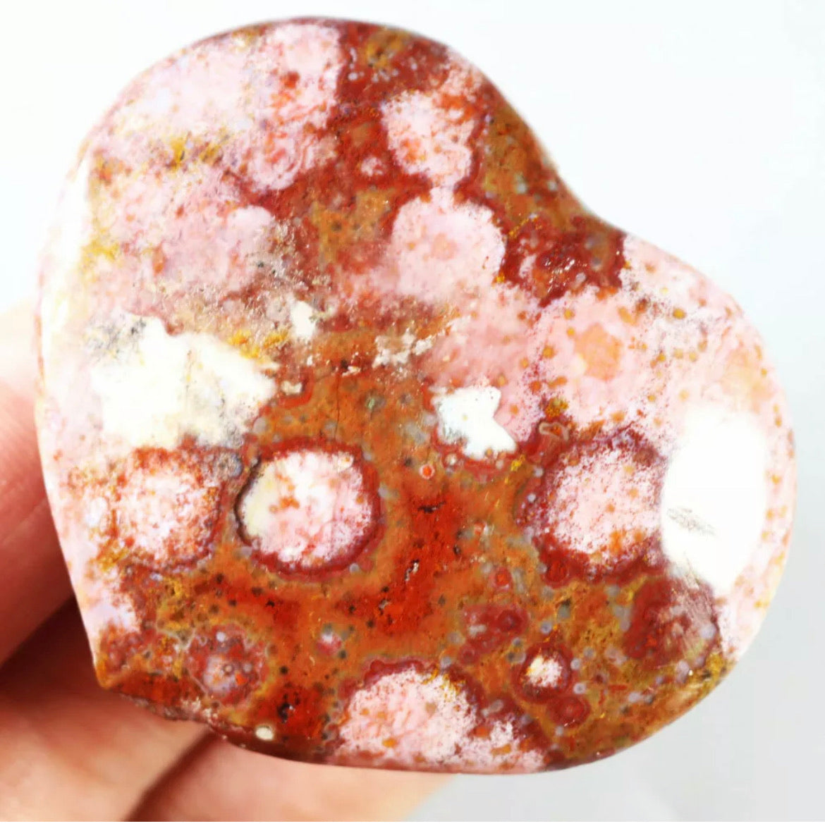 Amazing Ocean Jasper Geode Heart