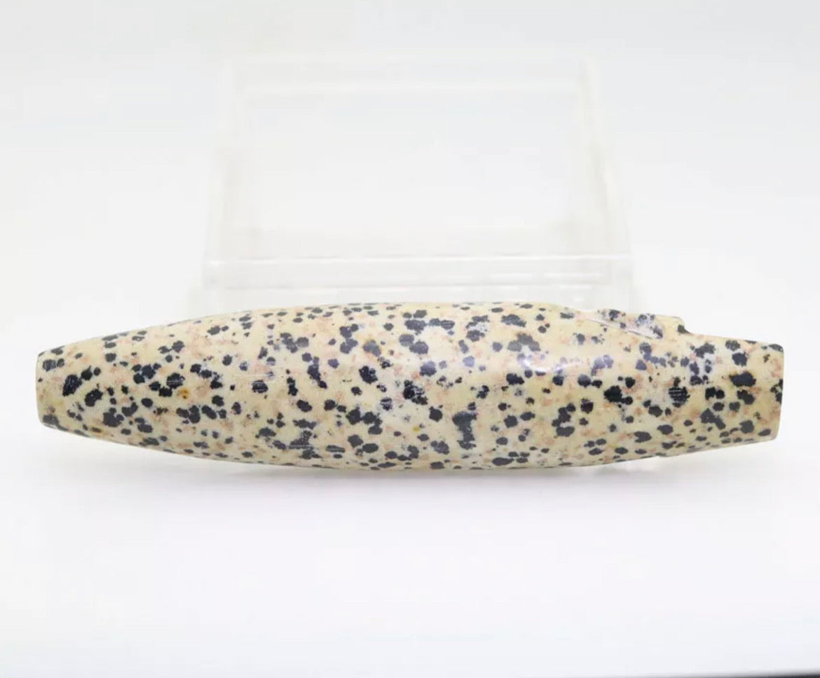 Dalmatian Jasper gemstone carved Skull pipe