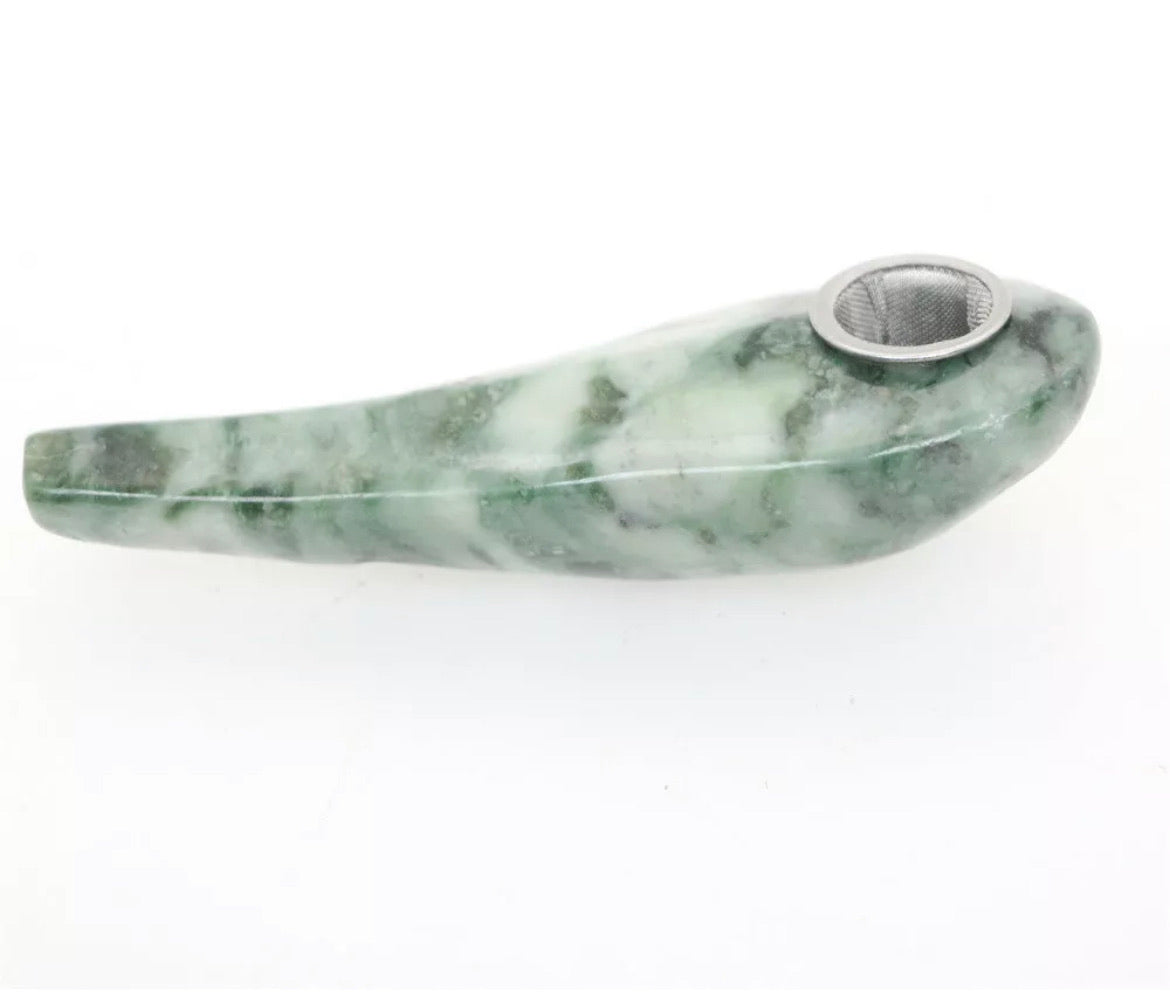 Green Jasper gemstone carved smoking Pipe