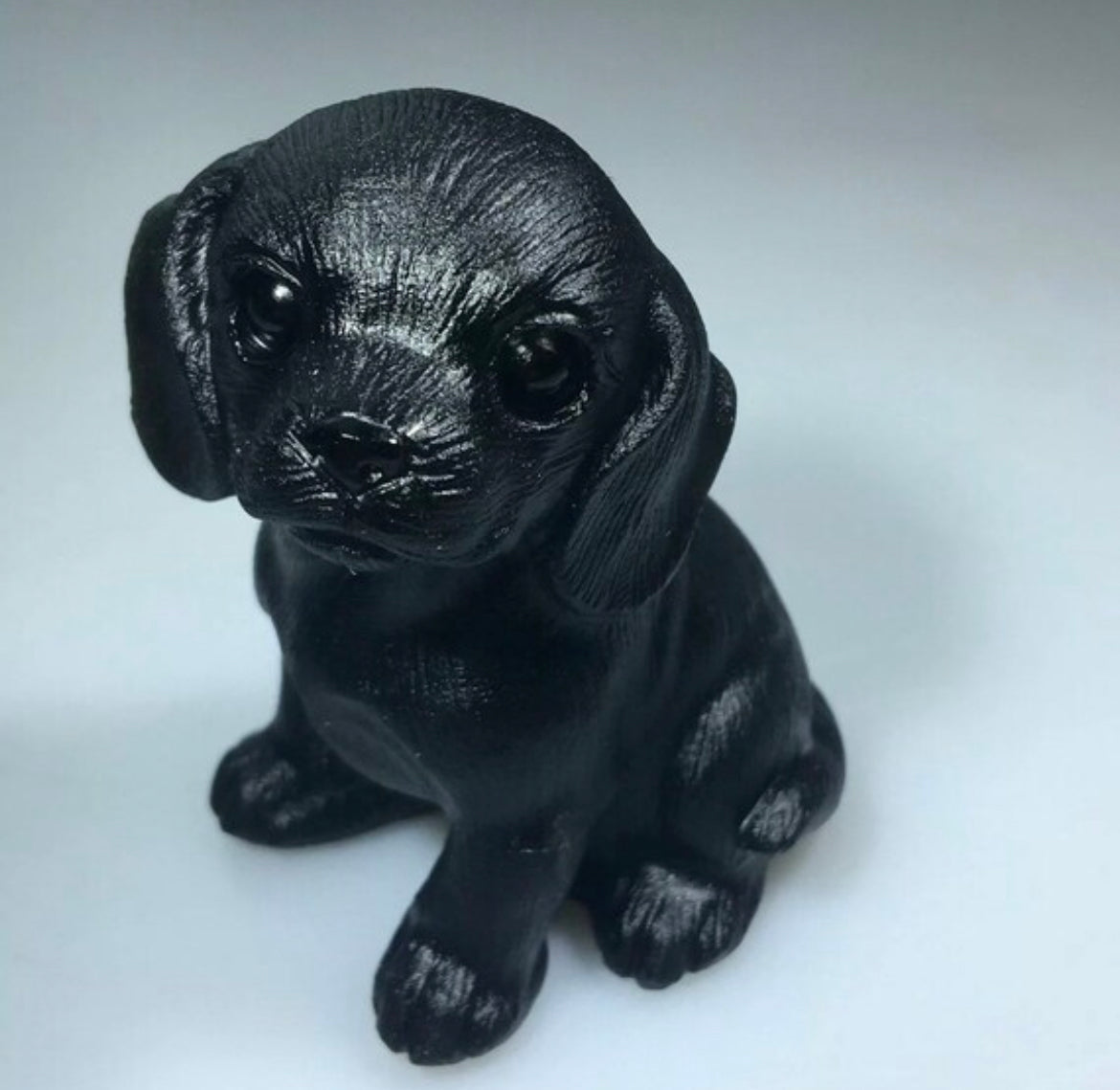 Black Obsidian Labrador Retriever crystal figurine