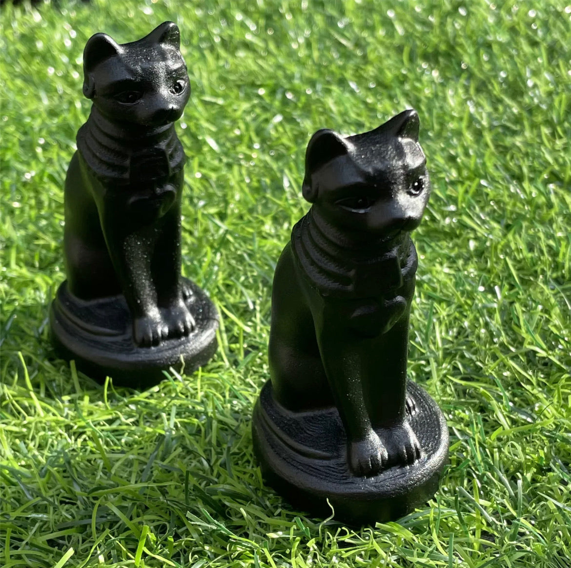 Natural Egyptian black obsidian Egyptian cat 1PC