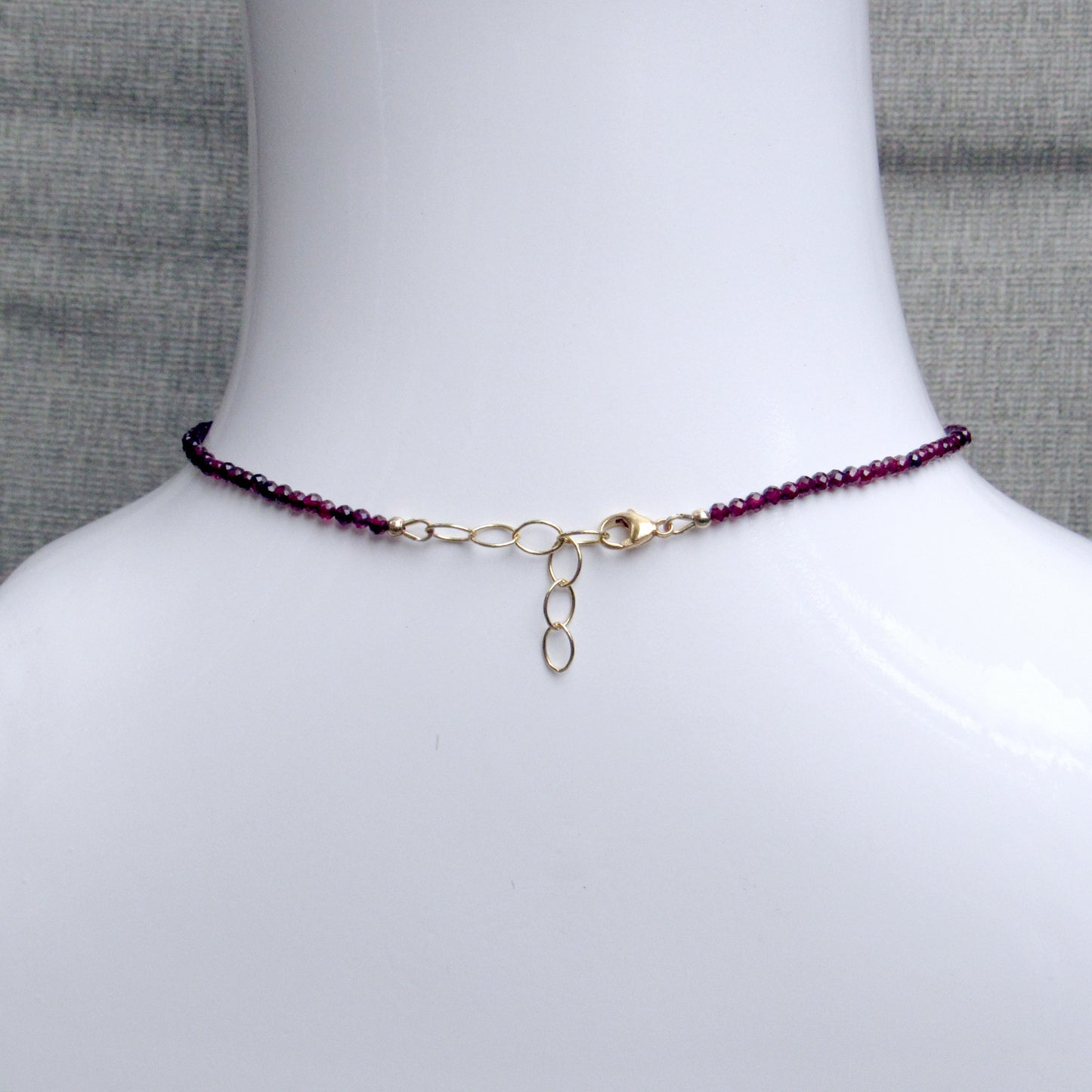 Rutilated Gold Gemstone w/ 14 Kt, and Garnet Gemstone Necklace