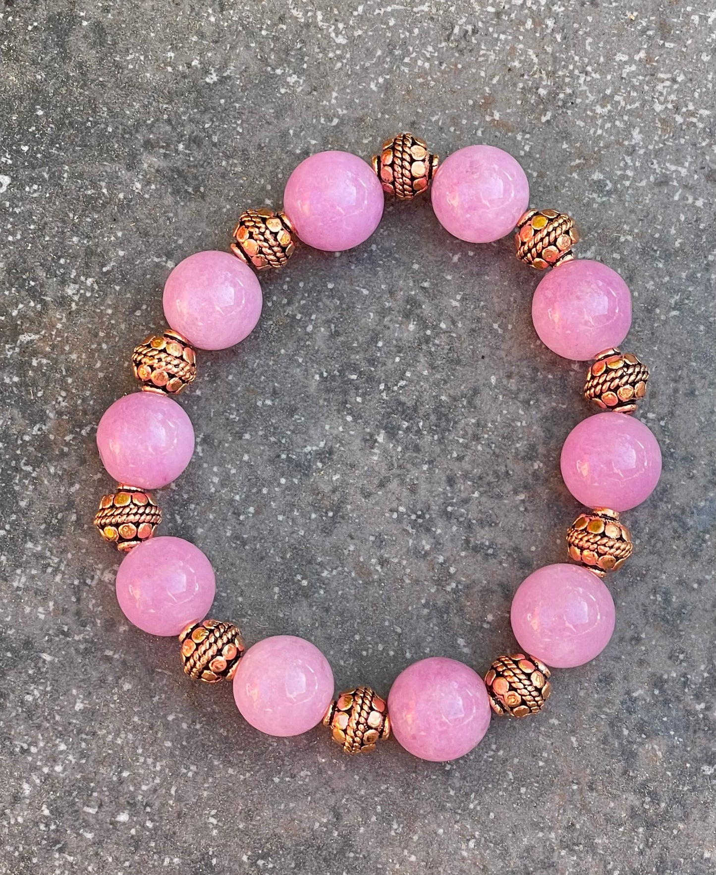 Kunzite gemstone and Copper Bracelet