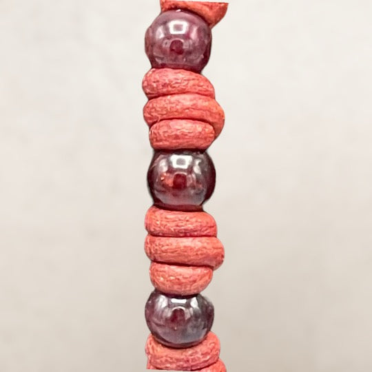 Garnet Leather Bracelet