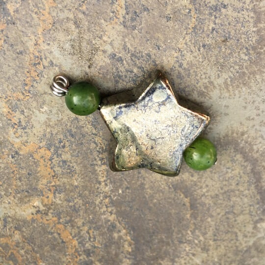 Pet Charm with Pyrite and Genuine Gemstones