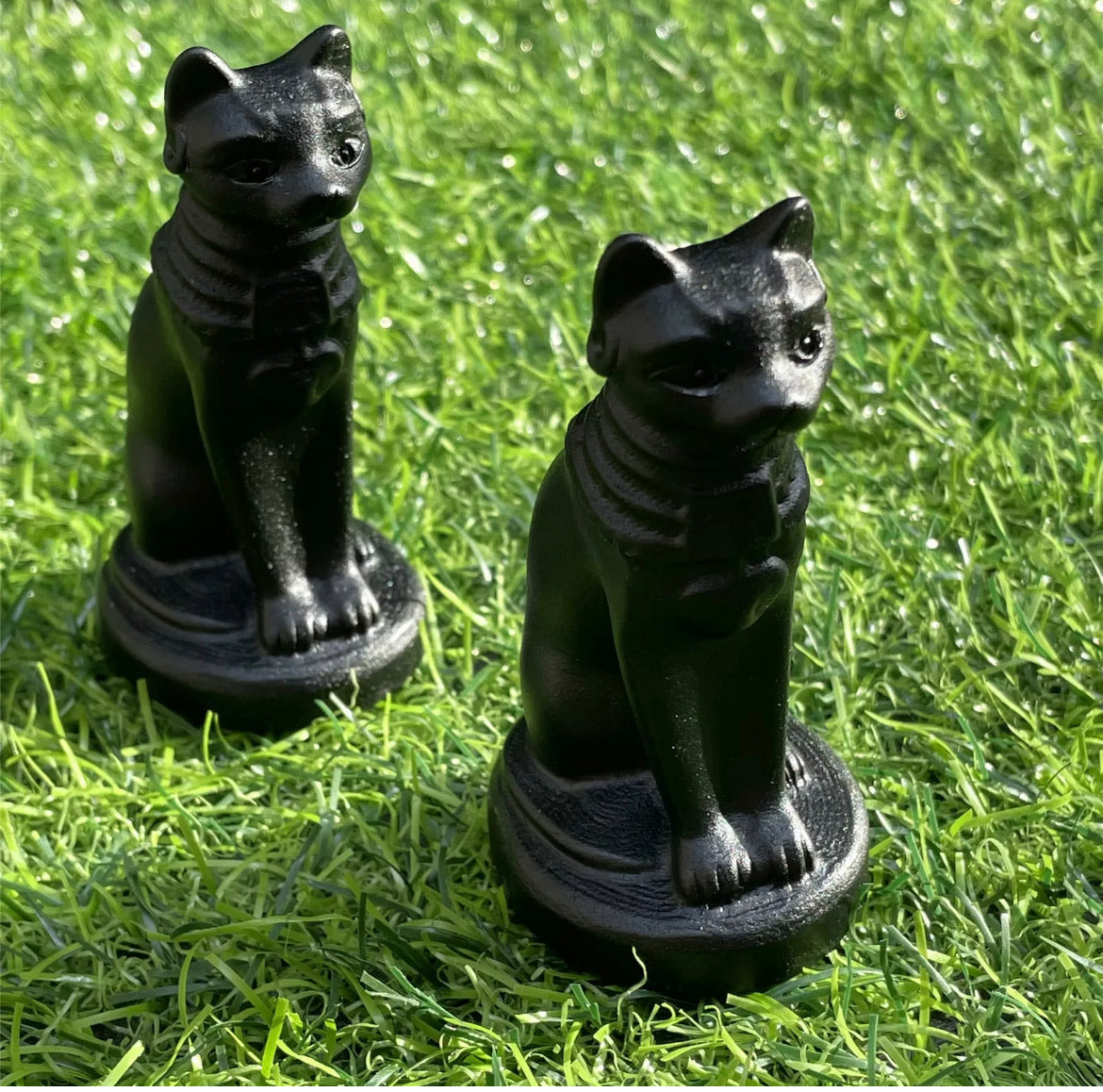 Natural Egyptian black obsidian Egyptian cat 1PC