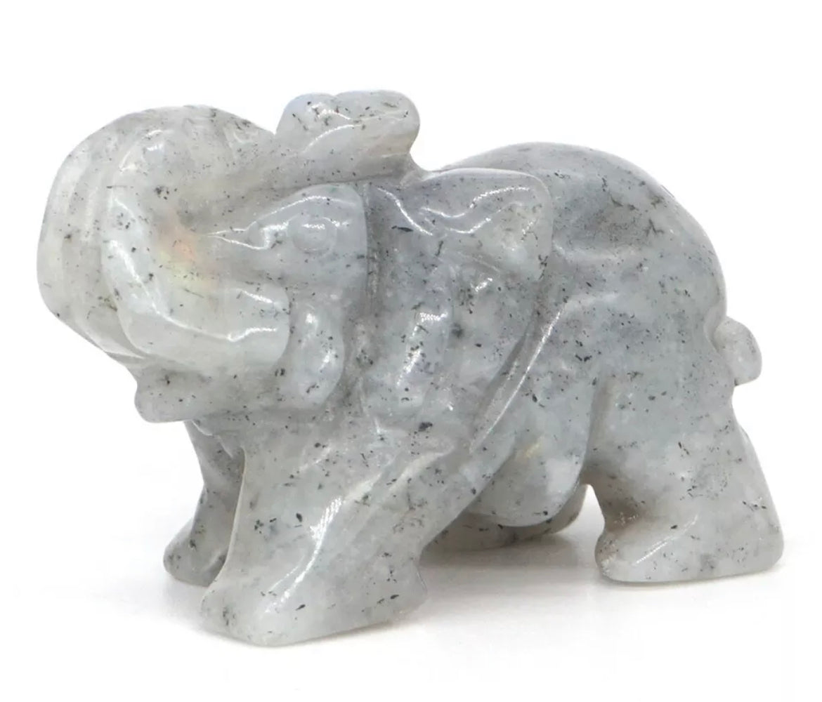 Natural Labradorite Elephant Crystal Gemstone Figurine