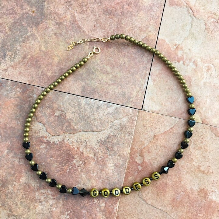 Obsidian "GODDESS" Choker Necklace