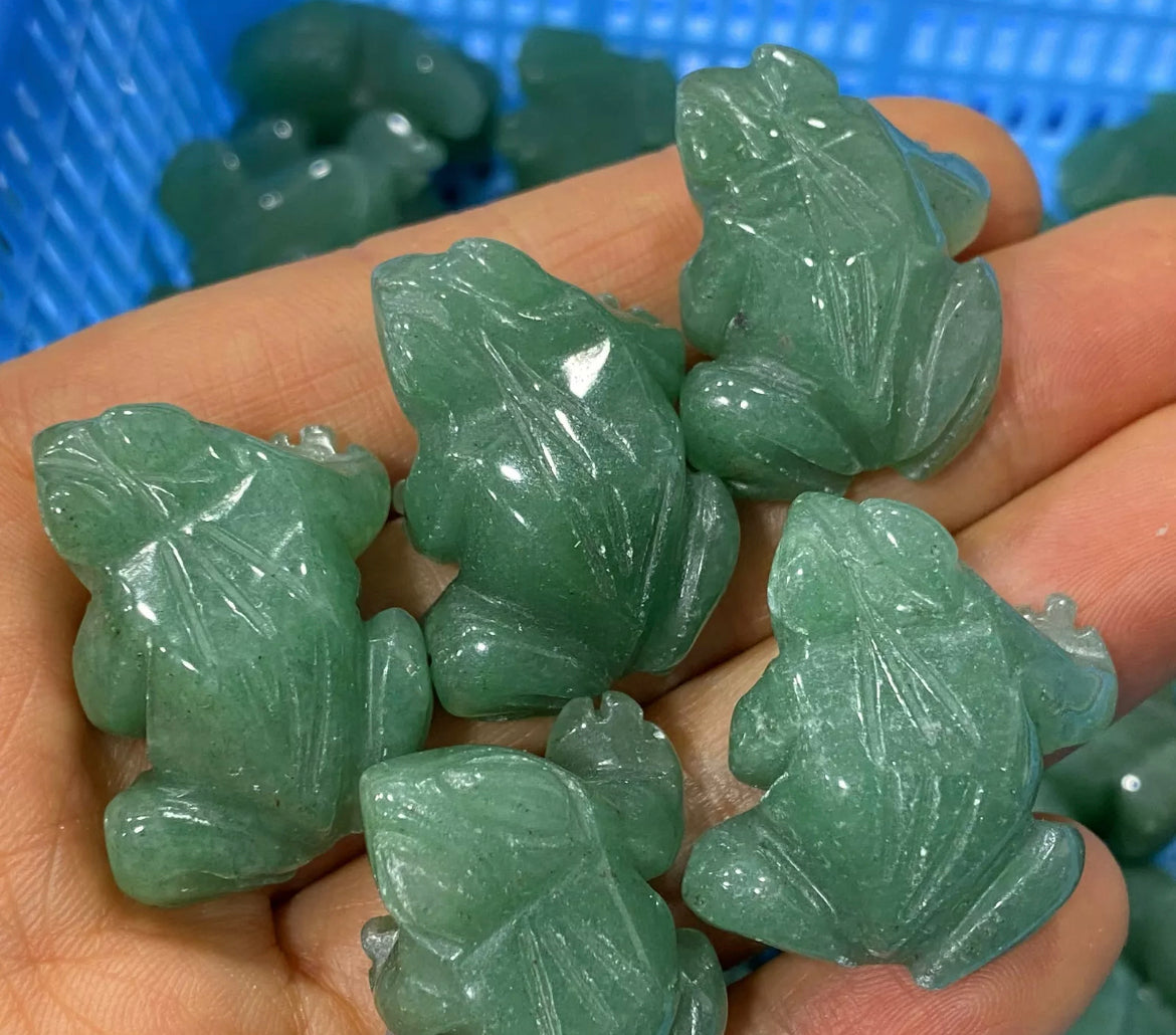 Natural Green Aventurine gemstone Crystal Frog