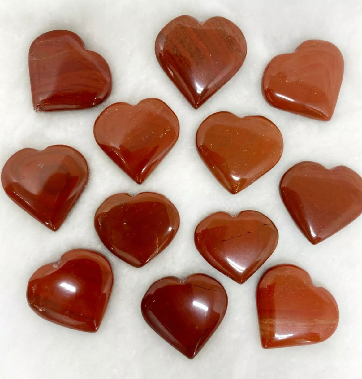 Natural Red Jasper Mini Hearts