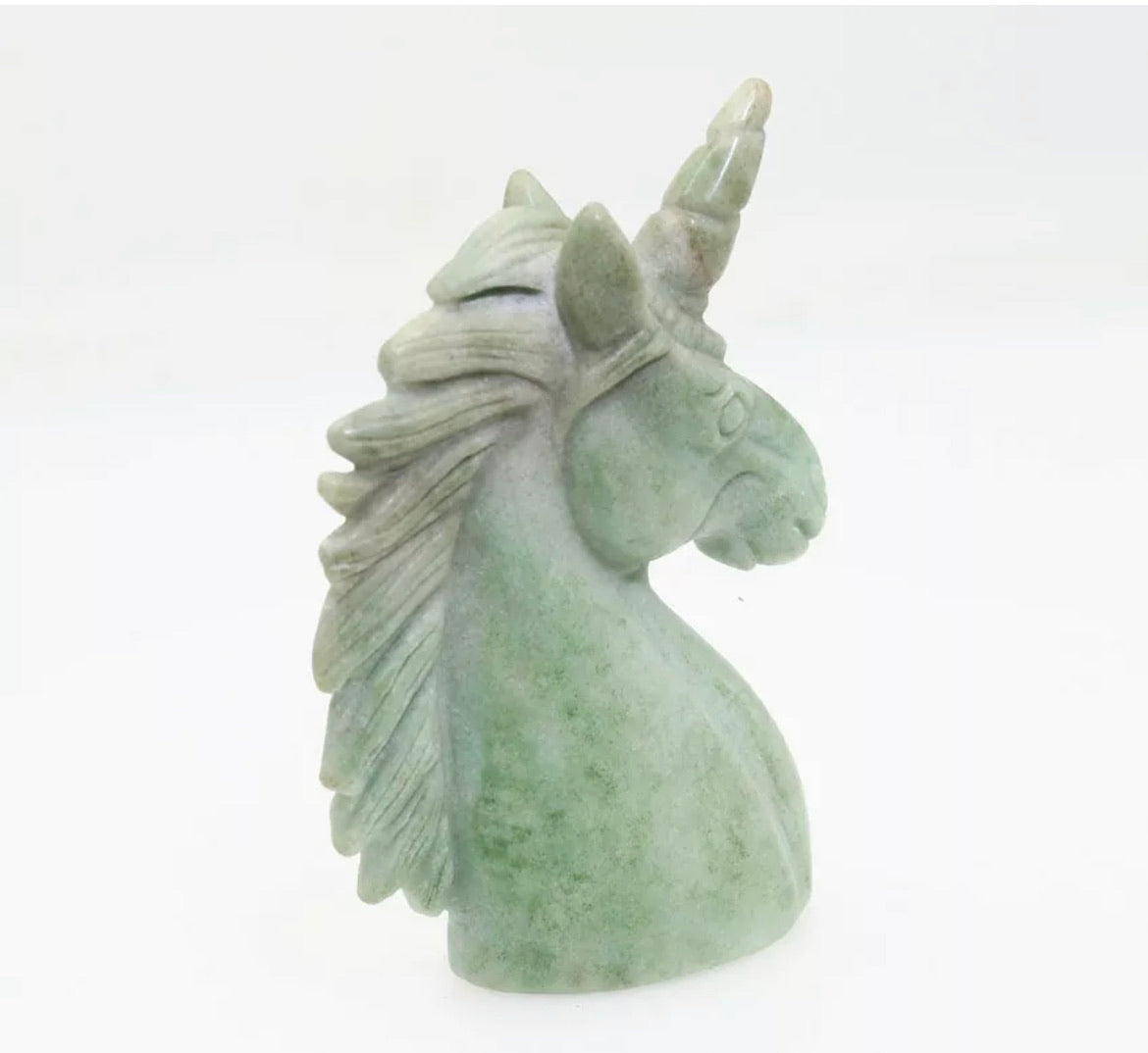 Natural Green Jasper gemstone carved Unicorn