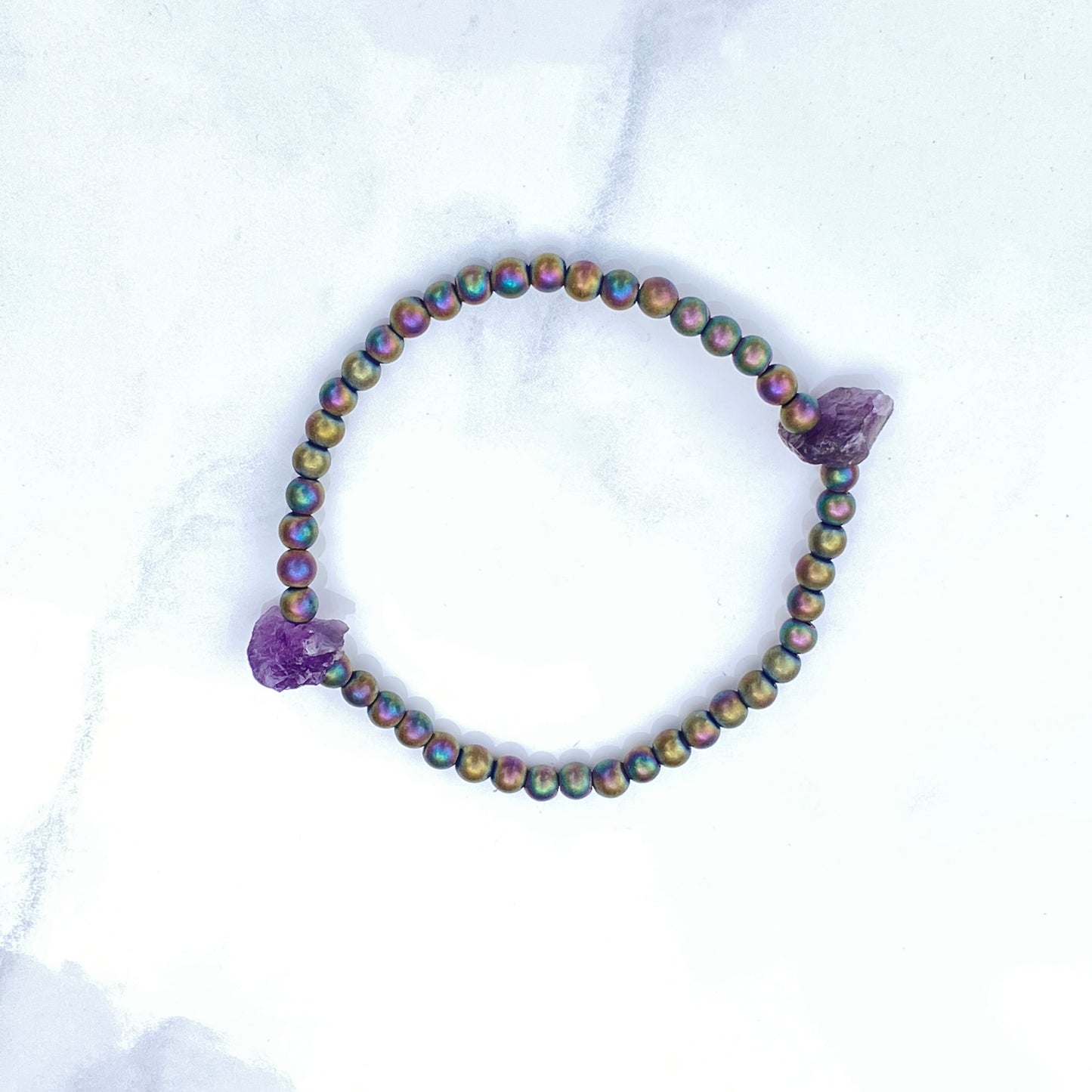 Amethyst and Hematite Bracelet