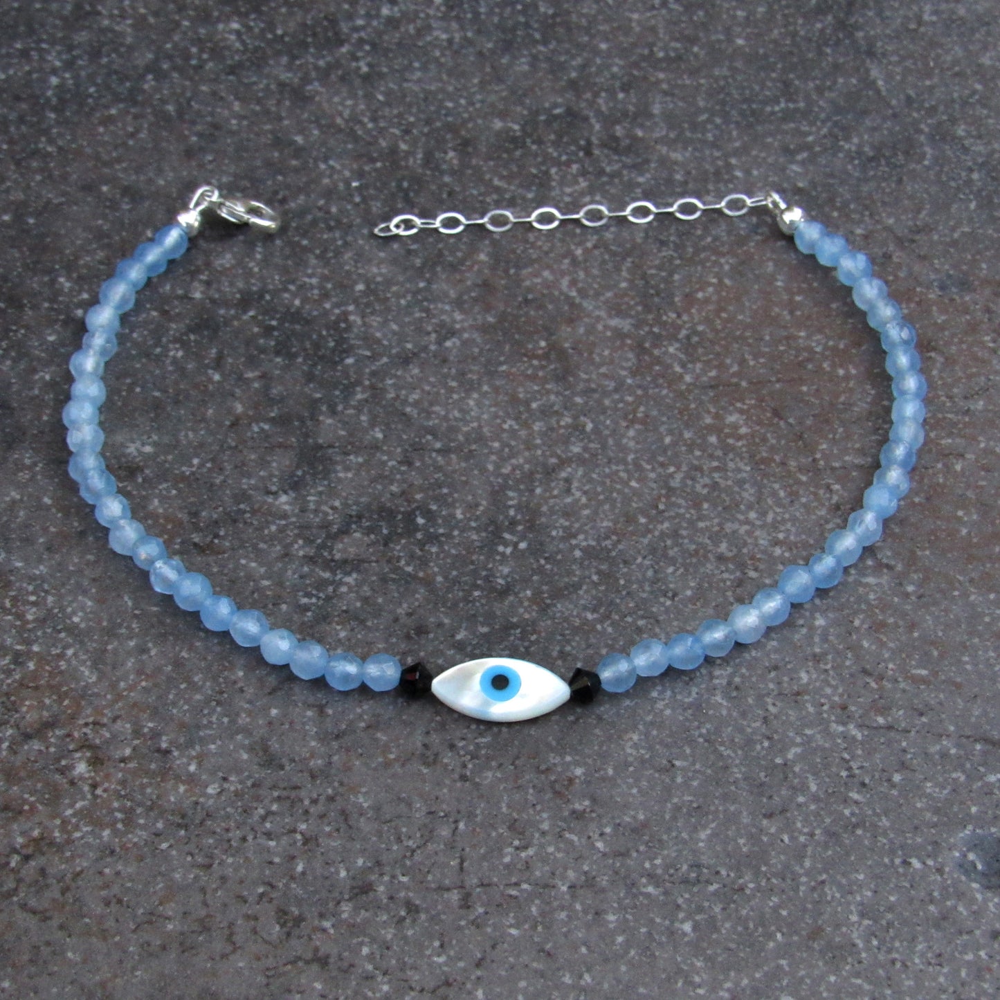 Mother of Pearl Protection Eye gemstone Anklet