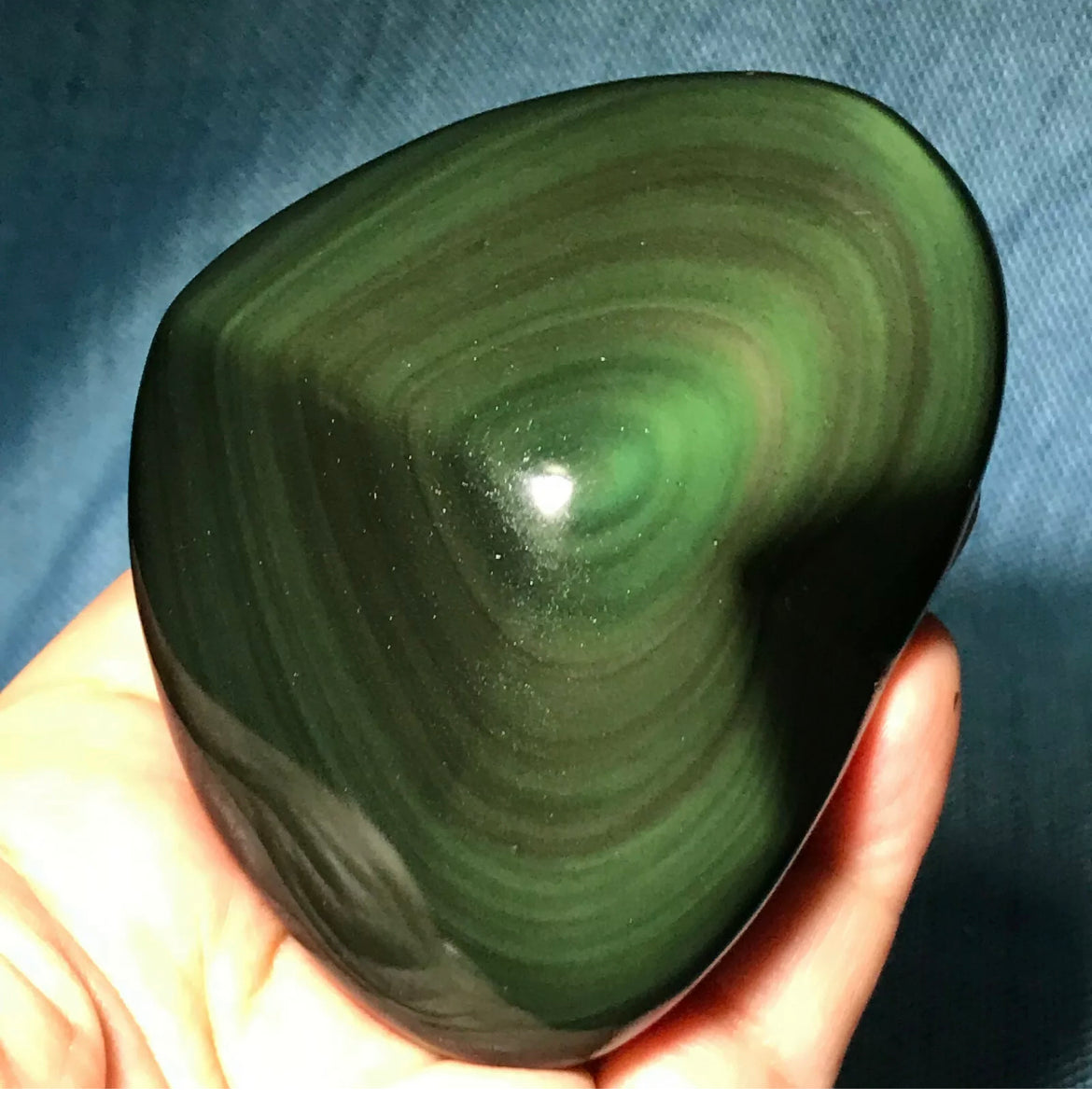 Natural Rainbow Obsidian Gemstone Crystal Heart