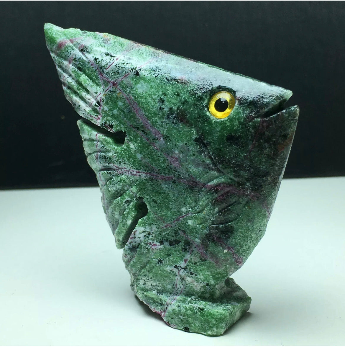 Natural Ruby Zoisite gemstone fish