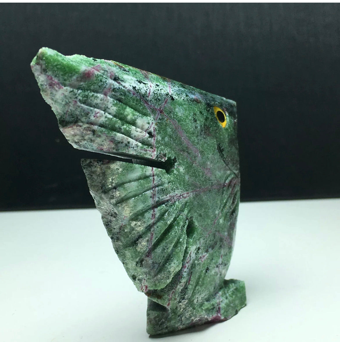 Natural Ruby Zoisite gemstone fish