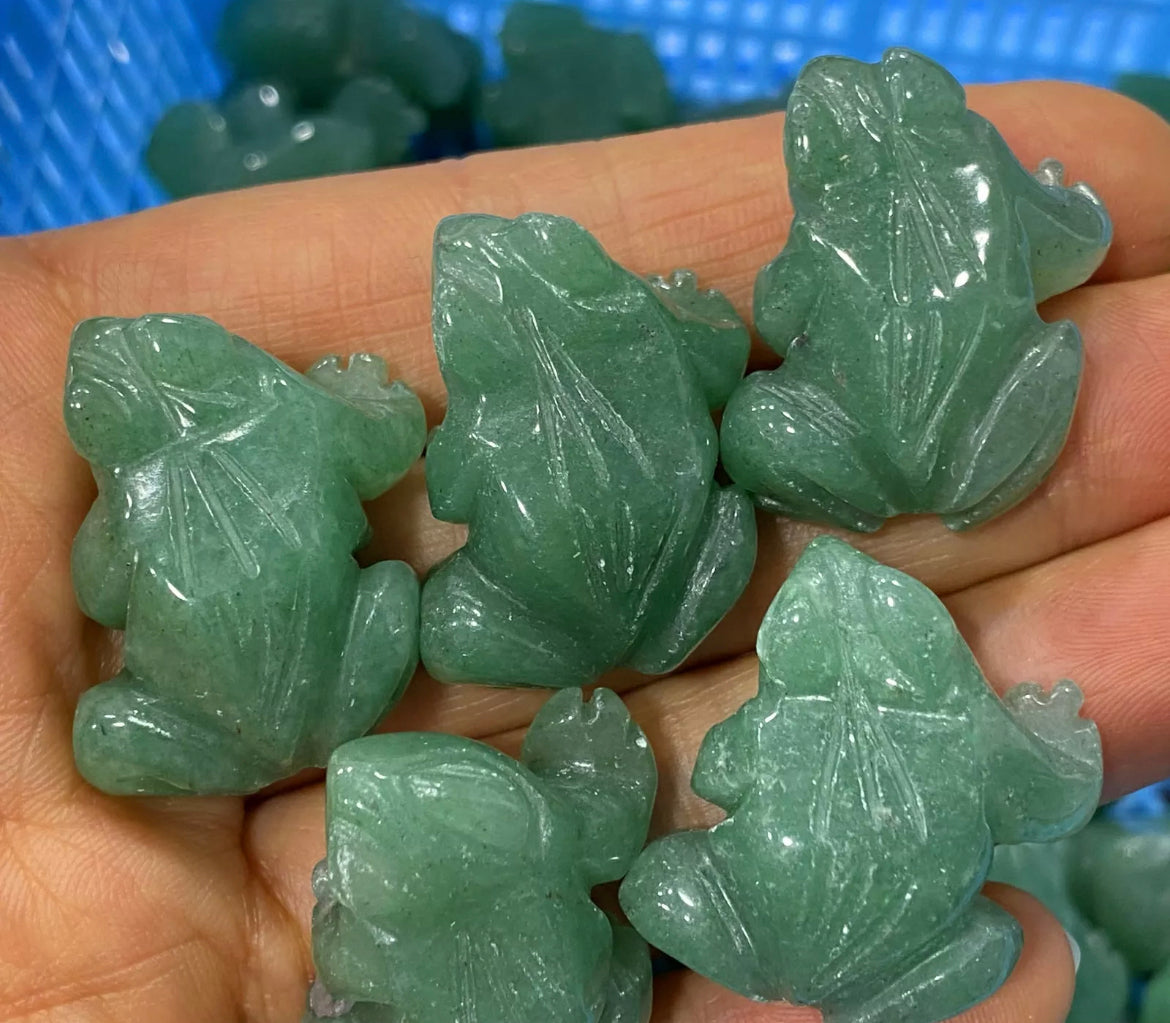 Natural Green Aventurine gemstone Crystal Frog