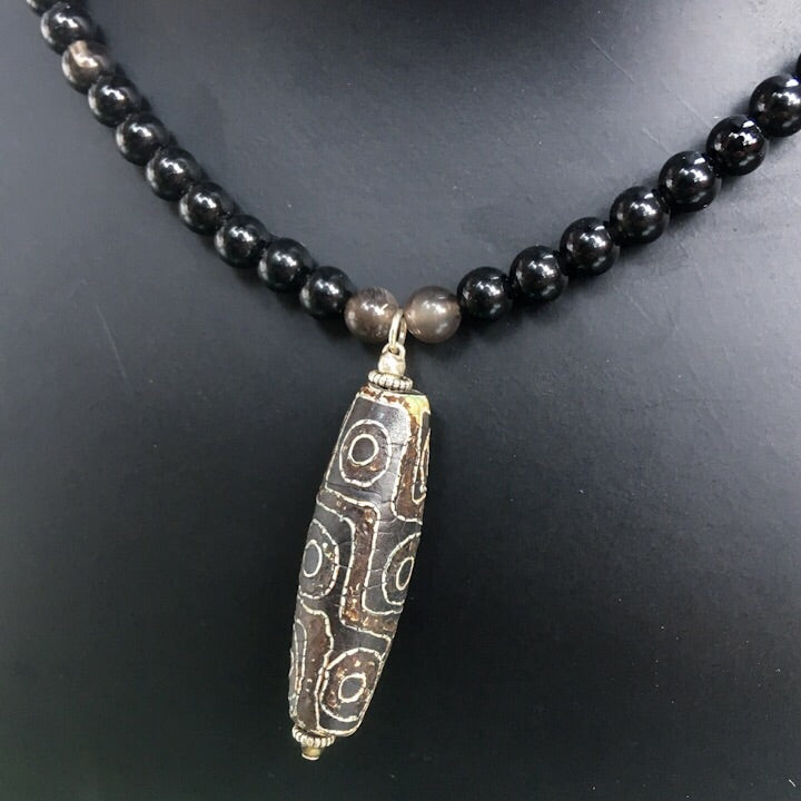 Men’s Tibetan Agate Gemstone Necklace