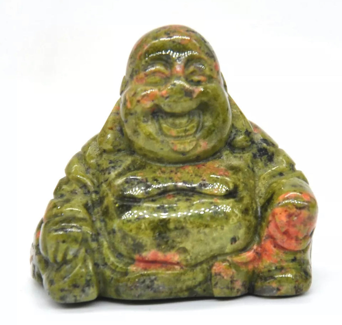 Natural Unakite gemstone crystal Buddha figurine