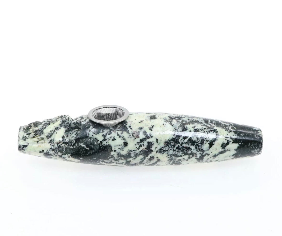 Fireworks Stone Skull gemstone Smoking Pipe