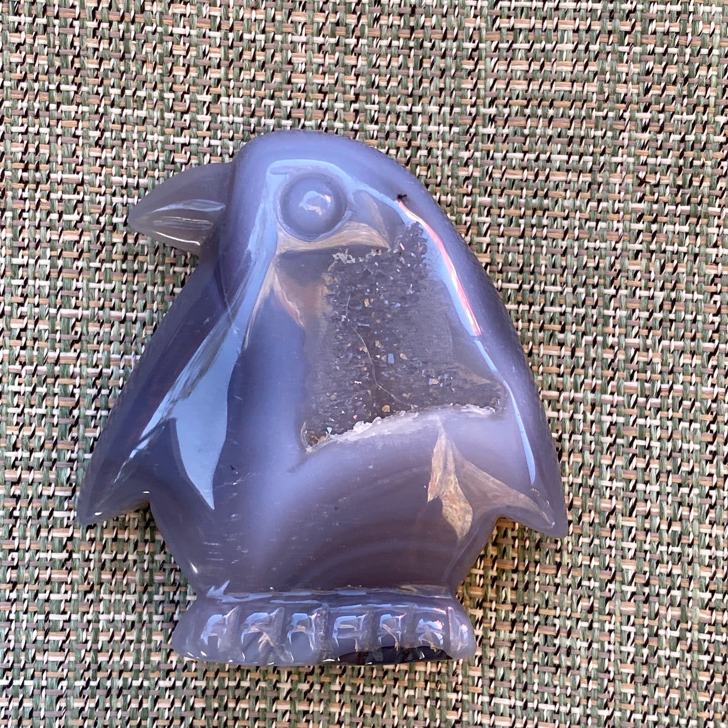 Agate Geode Gemstone shaped Penguins