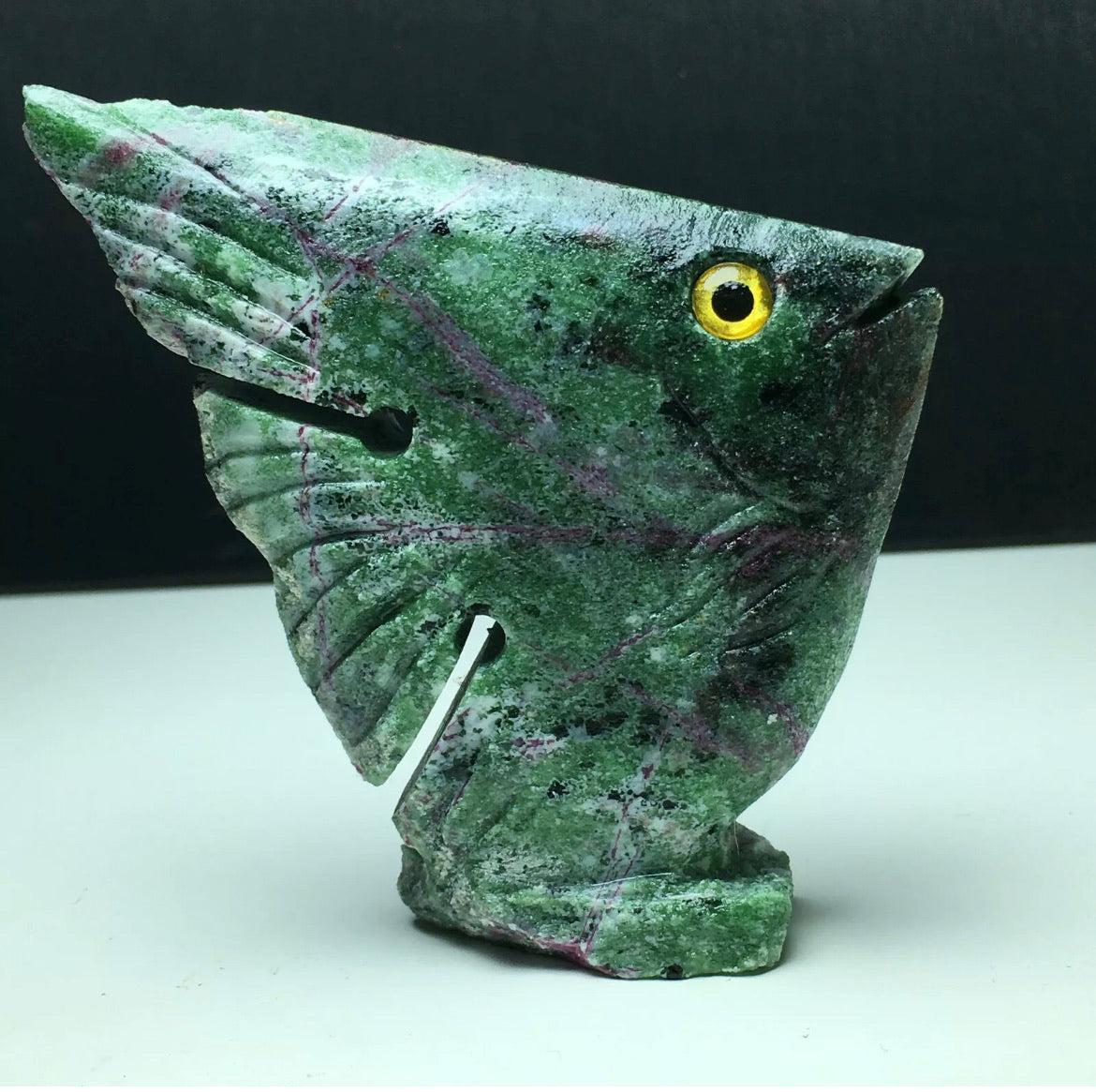 Natural Ruby Zoisite gemstone fish