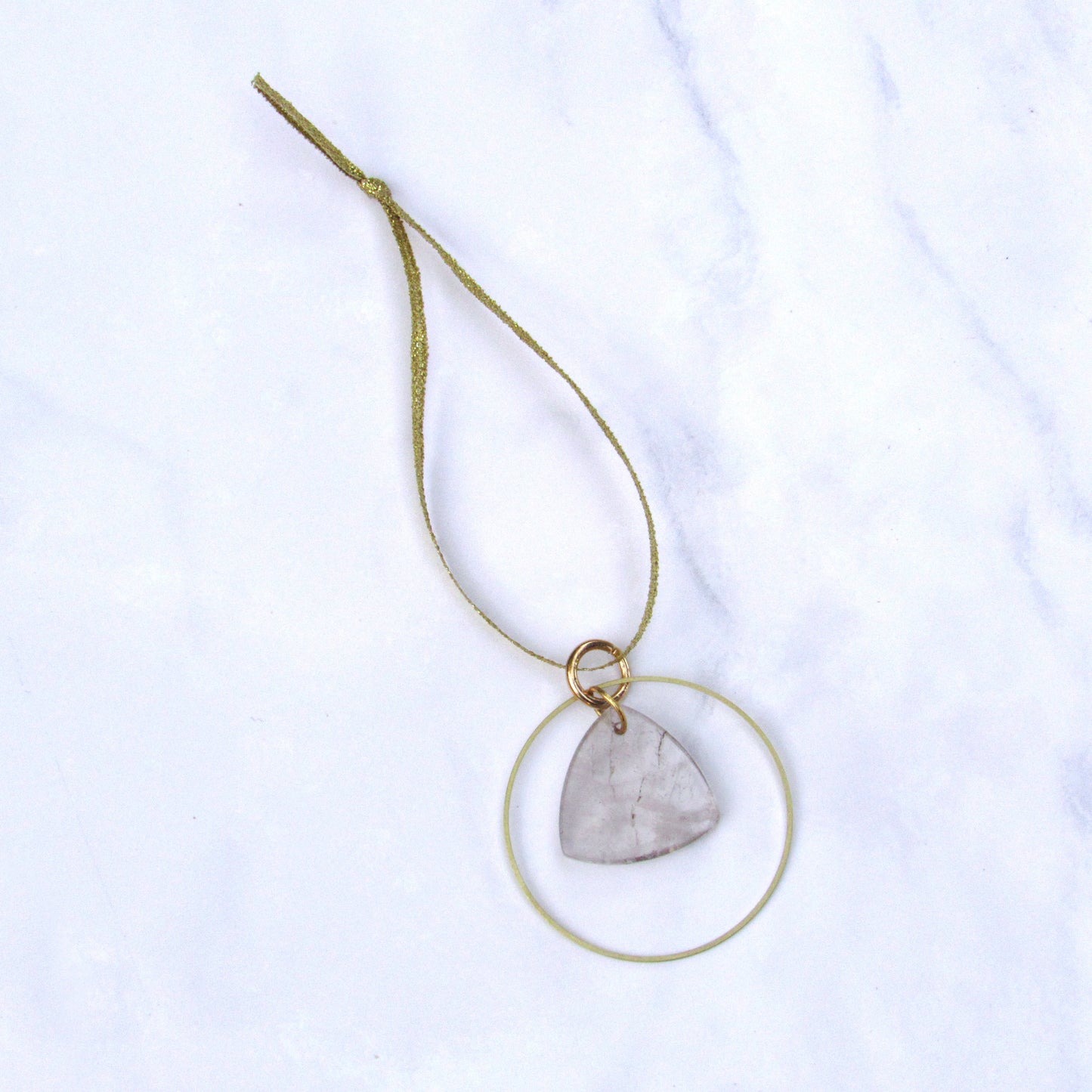 Rutilated Quartz Gemstone Hanging Ornament