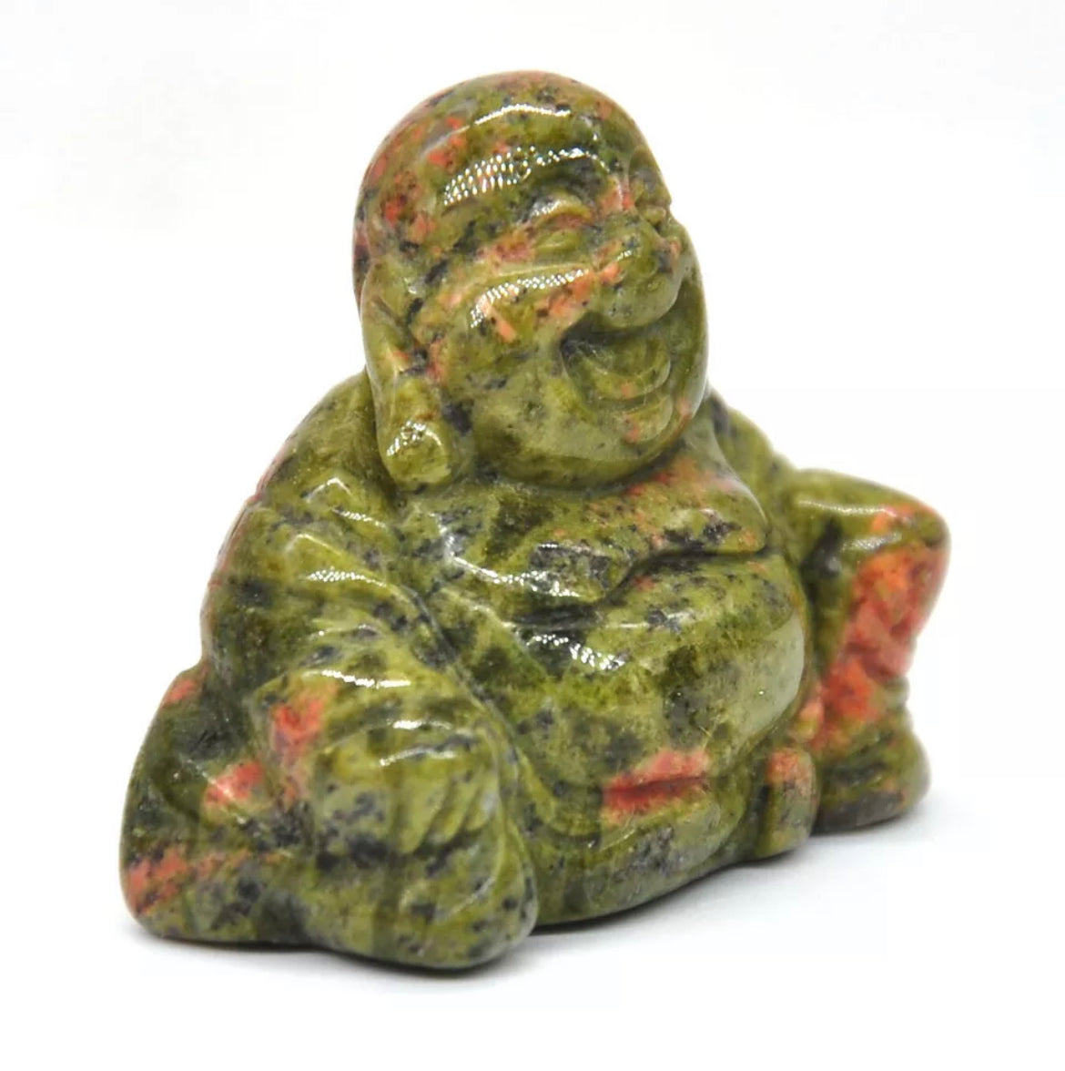 Natural Unakite gemstone crystal Buddha figurine
