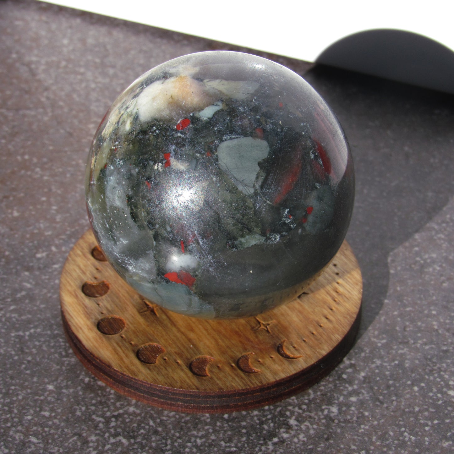 Natural African Bloodstone Crystal Gemstone Sphere