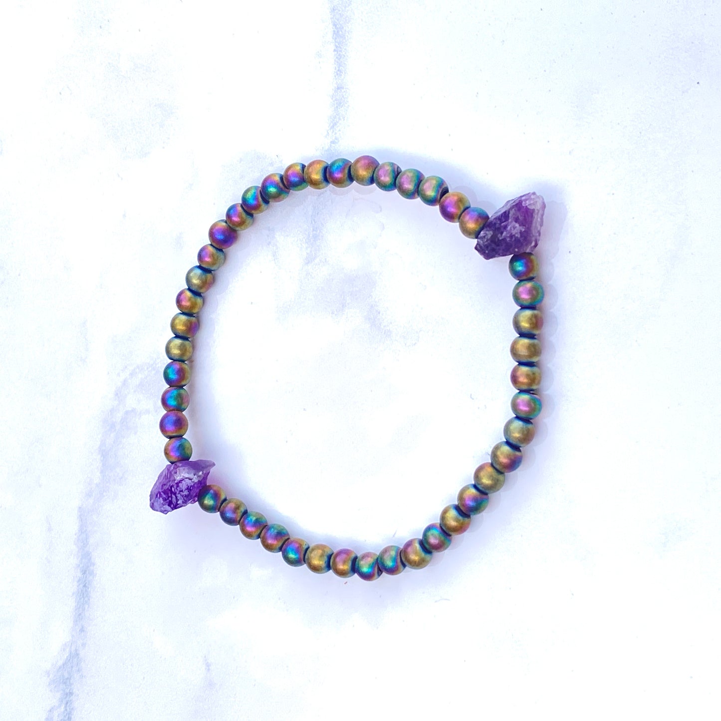 Amethyst and Hematite Bracelet