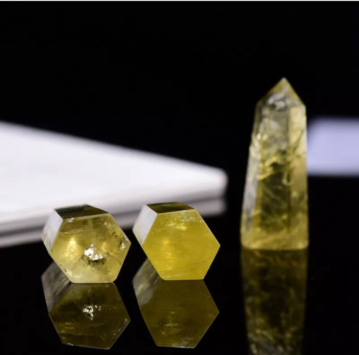 Natural Citrine Quartz gemstone Obelisk Healing Crystal Point Wand Stone Rock