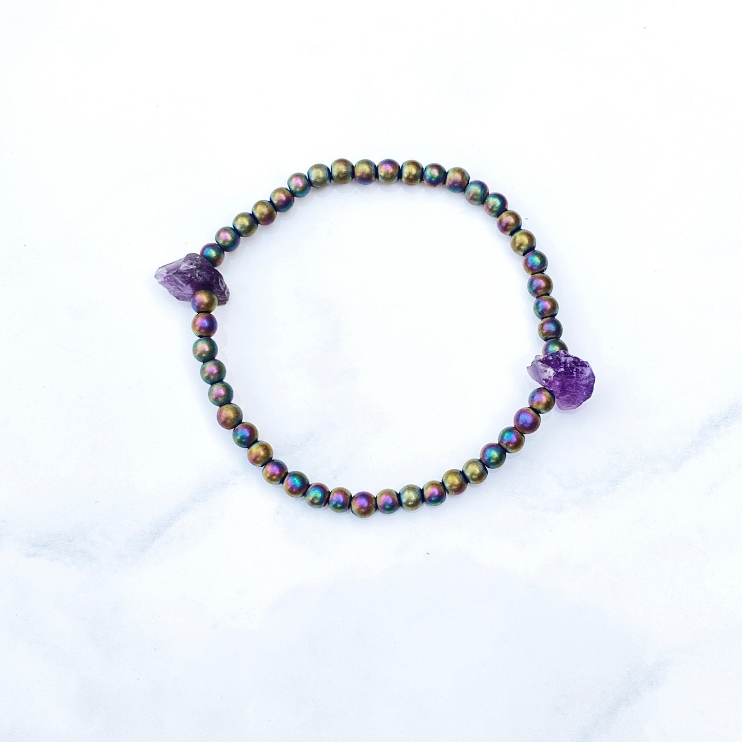 Amethyst and Hematite Bracelet