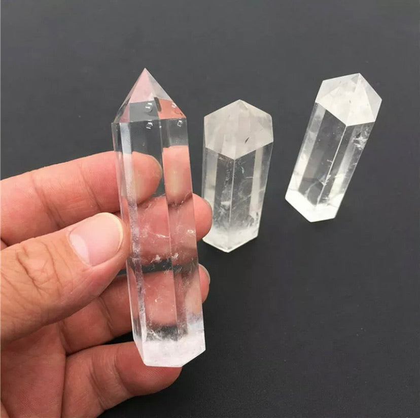 Natural Clear Quartz Crystal Gemstone Point Wand Rock Stone