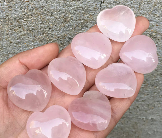 Natural Rose Quartz Gemstone Hearts