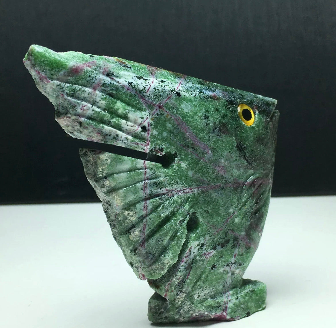 Natural Ruby Zoisite gemstone fish