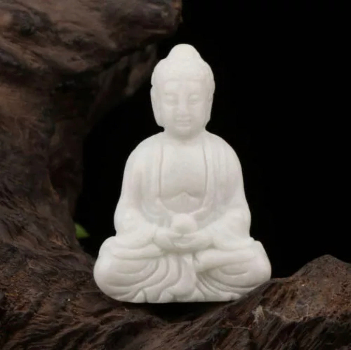 Natural White Jade gemstone Buddha figurine