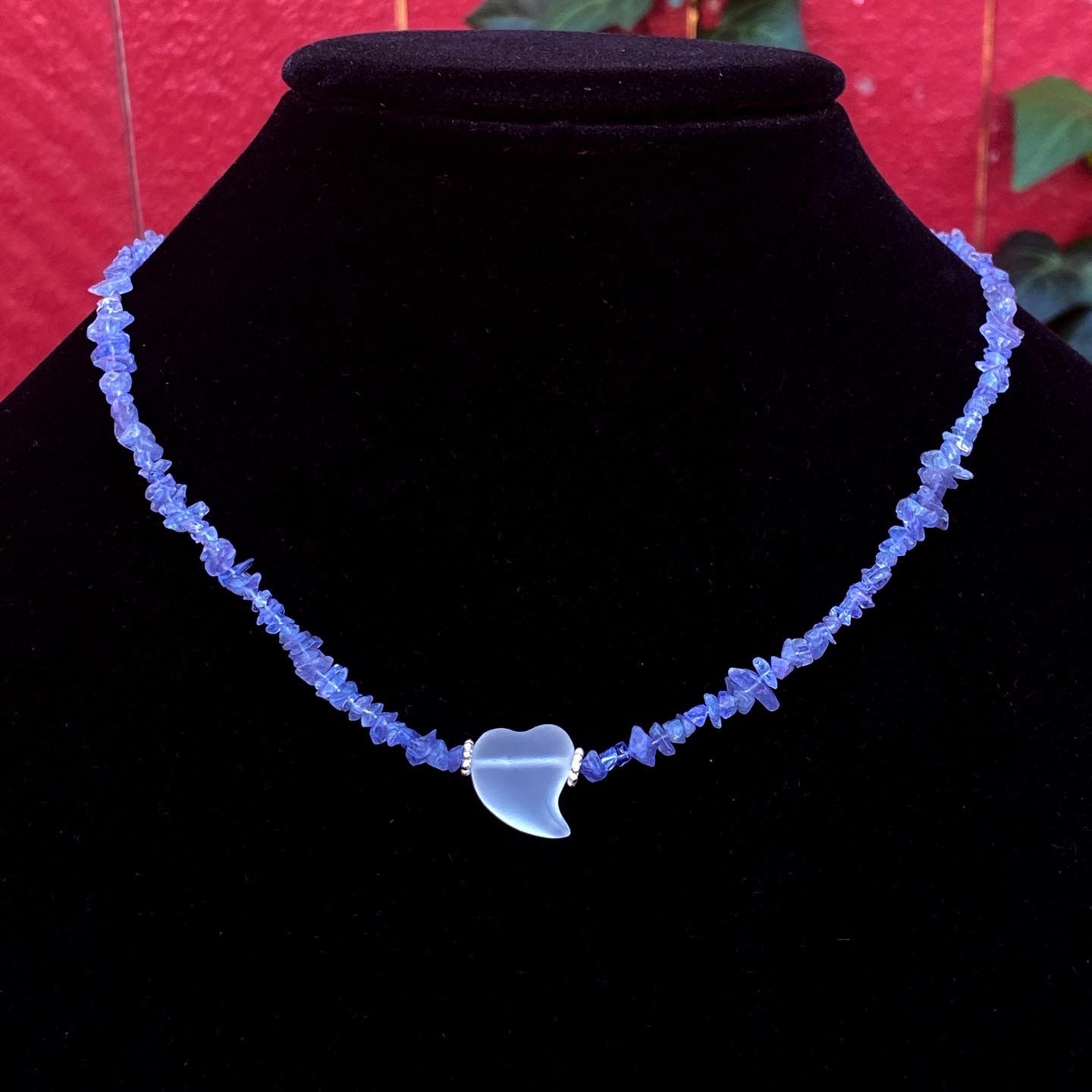Tanzanite gemstones and Quartz Heart Necklace