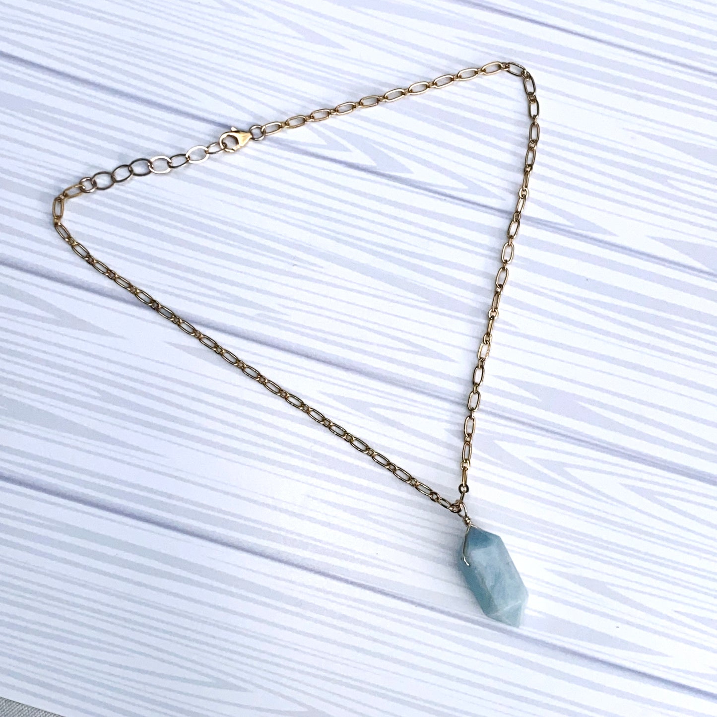 Aquamarine Point Pendant Necklace