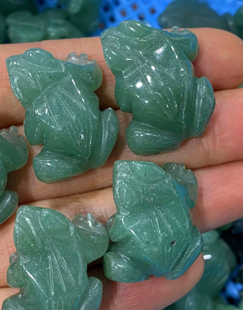 Natural Green Aventurine gemstone Crystal Frog