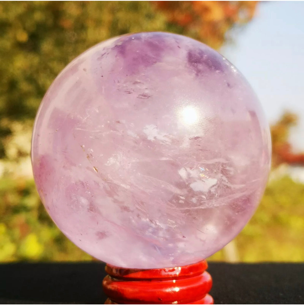 Natural genuine Amethyst gemstone Sphere