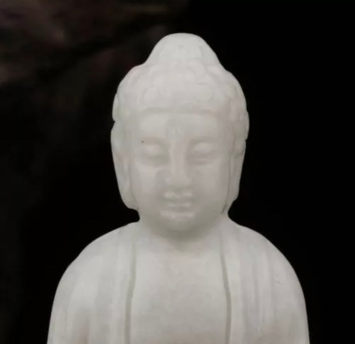 Natural White Jade gemstone Buddha figurine